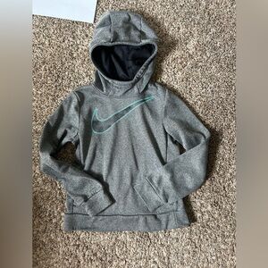 Nike Gray Pullover Hoodie with Teal Swoosh